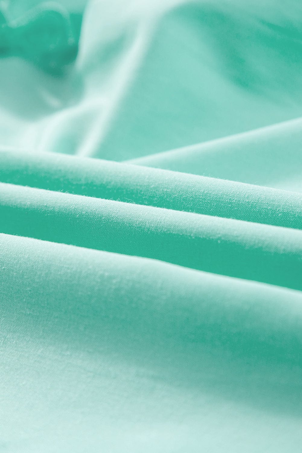 Mint Green Ric Rac Detailed Cap Sleeve Flounced Neckline Blouse