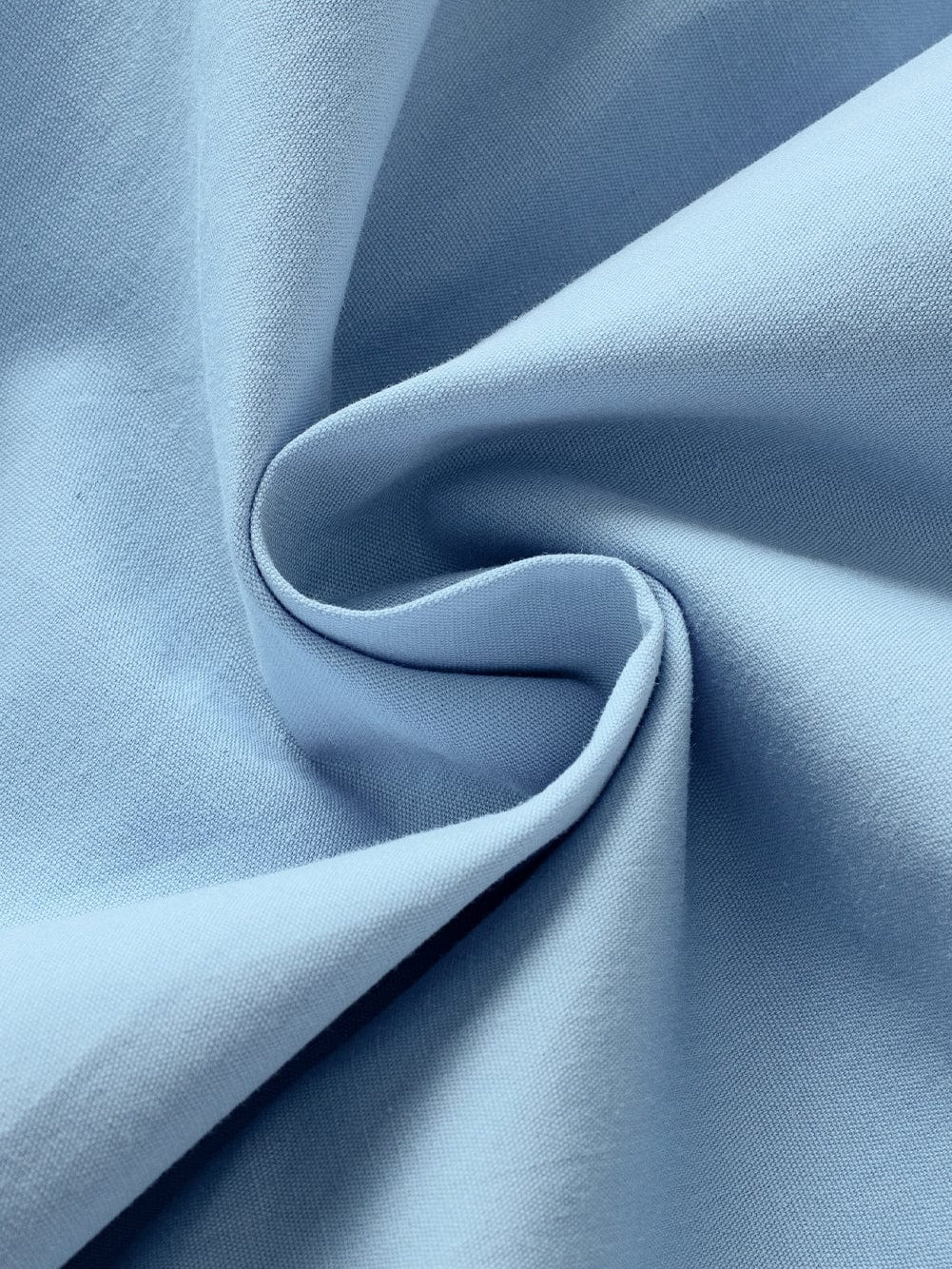 Misty Blue Colorblock V-Neck Blouse with Ruffled Sleeves