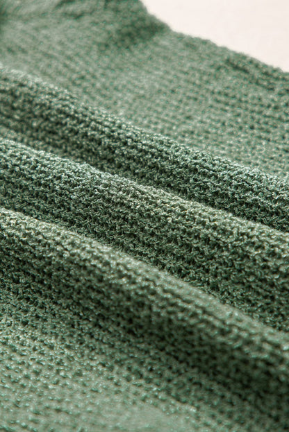 Misty Green U-Neck Knit Sleeveless Sweater Vest