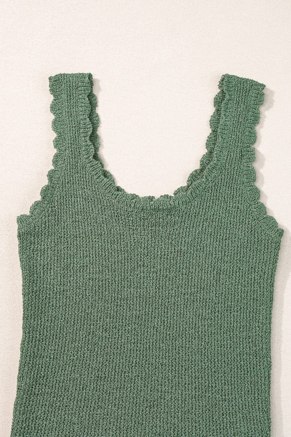 Misty Green U-Neck Knit Sleeveless Sweater Vest