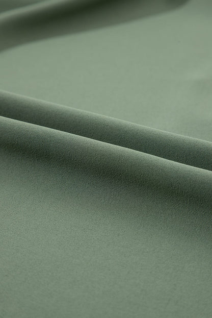 Misty Green V-Neck Ruffle Sleeve Frilled Mini Dress