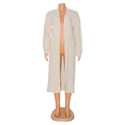 Women's Cardigan Sweater V Neck Chunky Knit Cotton Knitted Drop Shoulder Fall Winter Tunic Home Daily Sexy Long Sleeve Solid Color Red Brown Black Yellow S M L