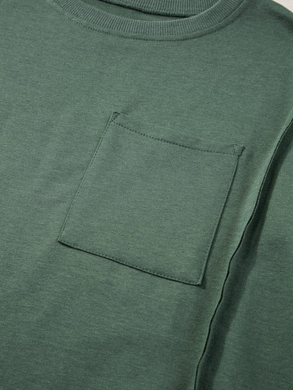 Modern Oversized Split Hem Pocket Tunic Top