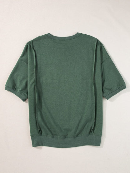 Modern Oversized Split Hem Pocket Tunic Top