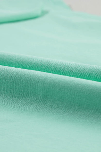 Moonlit Green Starry Colorblock Oversized Tee with Half Sleeves