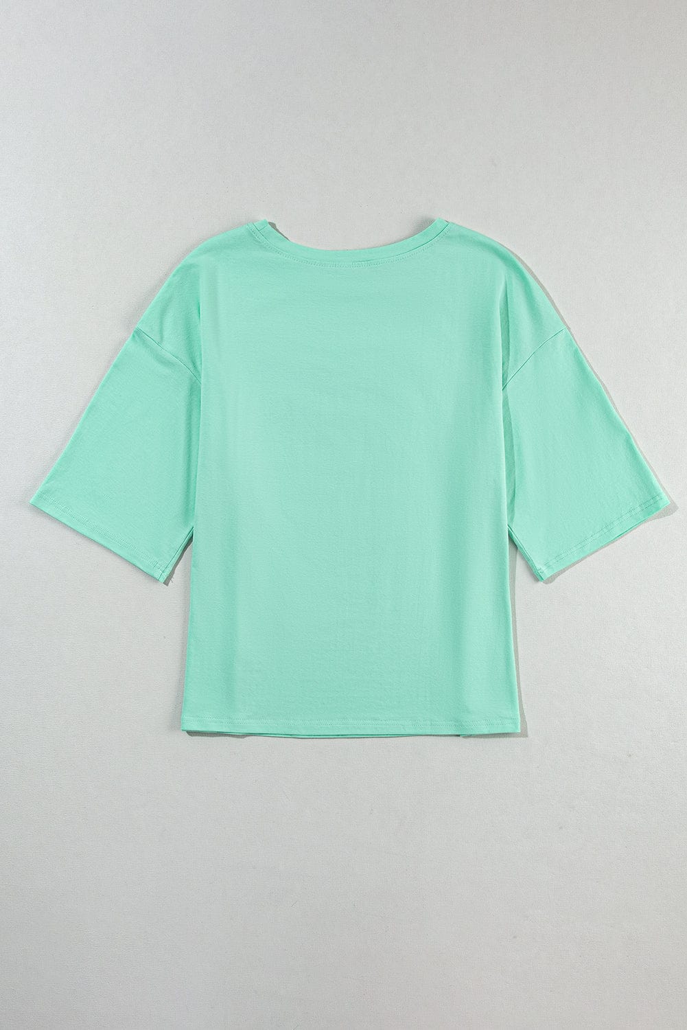 Moonlit Green Starry Colorblock Oversized Tee with Half Sleeves