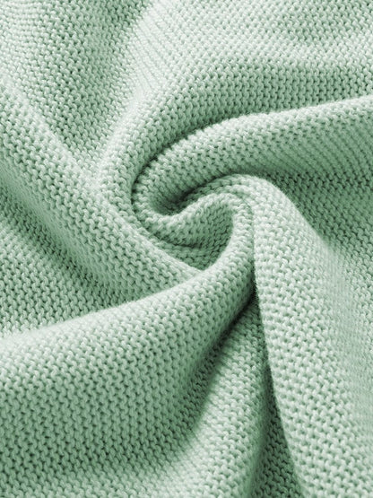 Moonlit Jade Floral Crochet Knit Short Sleeve Sweater Blouse