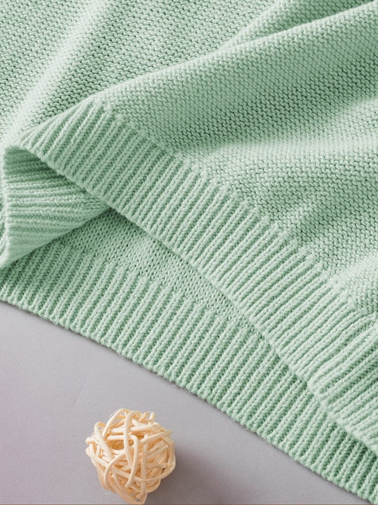 Moonlit Jade Floral Crochet Knit Short Sleeve Sweater Blouse