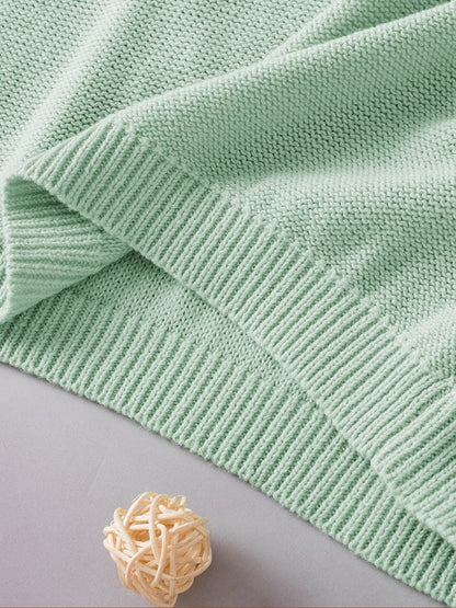 Moonlit Jade Floral Crochet Knit Short Sleeve Sweater Blouse