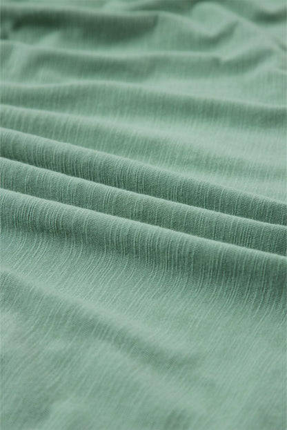 Moonlit Jade Tiered Flowy V-Neck Shift Dress