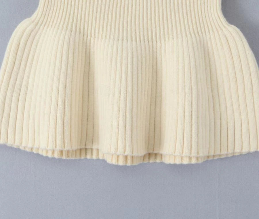 Set with Cropped Turtleneck Sweater Knitted Mini Skirt 2 PCS Sexy Cute Y2K Casual Daily Outfits