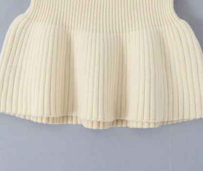 Set with Cropped Turtleneck Sweater Knitted Mini Skirt 2 PCS Sexy Cute Y2K Casual Daily Outfits