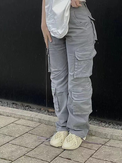 Women's Cargo Pants Normal Cotton Blend Plain Maillard Black Green Fashion Mid Waist Full Length Office Autumn / Fall