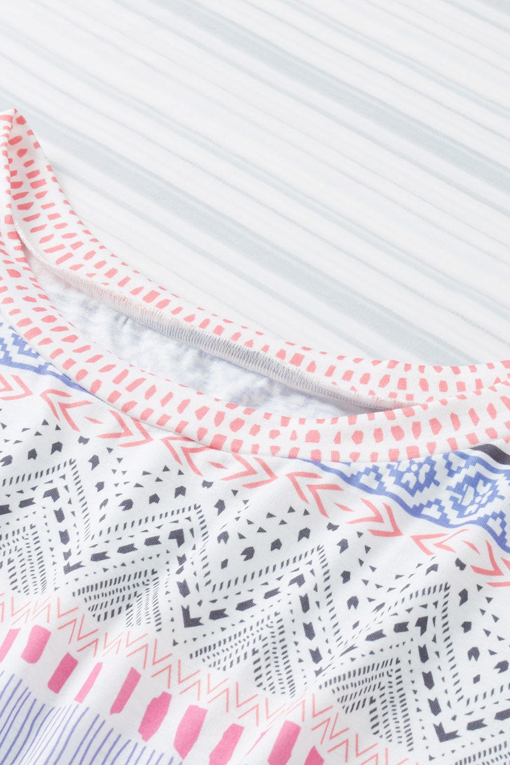 Multicolor Aztec Print Short Sleeve Romper