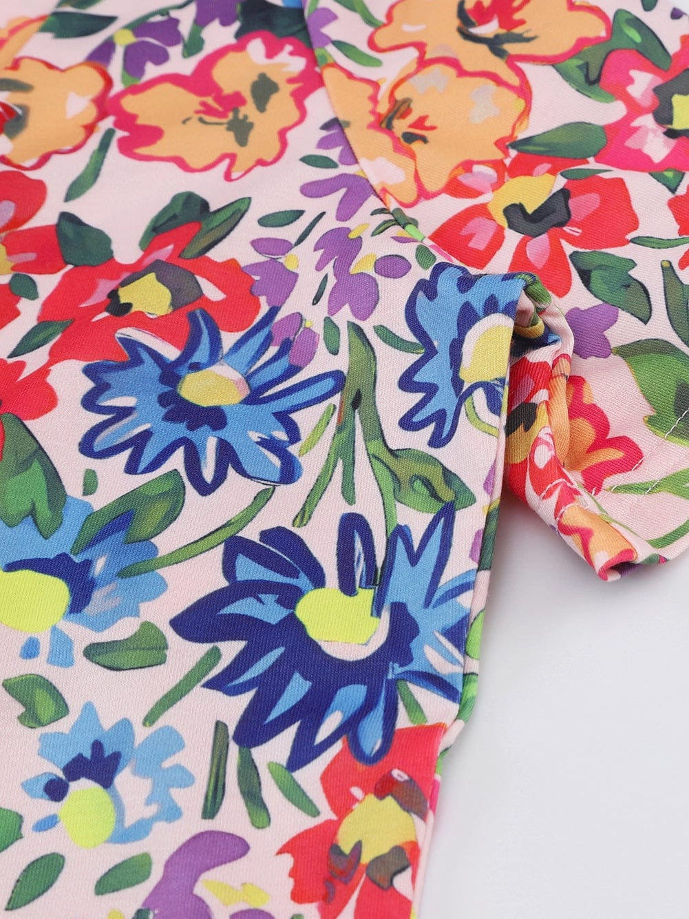 Multicolor Floral Print Holiday Maxi Dress with Ruffle Details