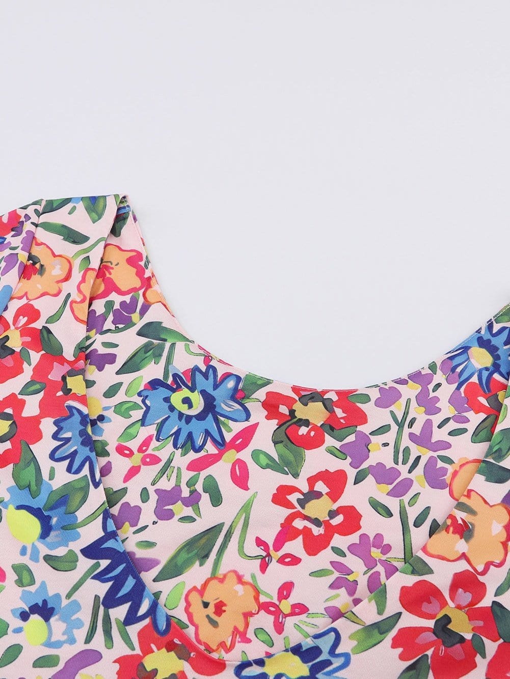 Multicolor Floral Print Holiday Maxi Dress with Ruffle Details