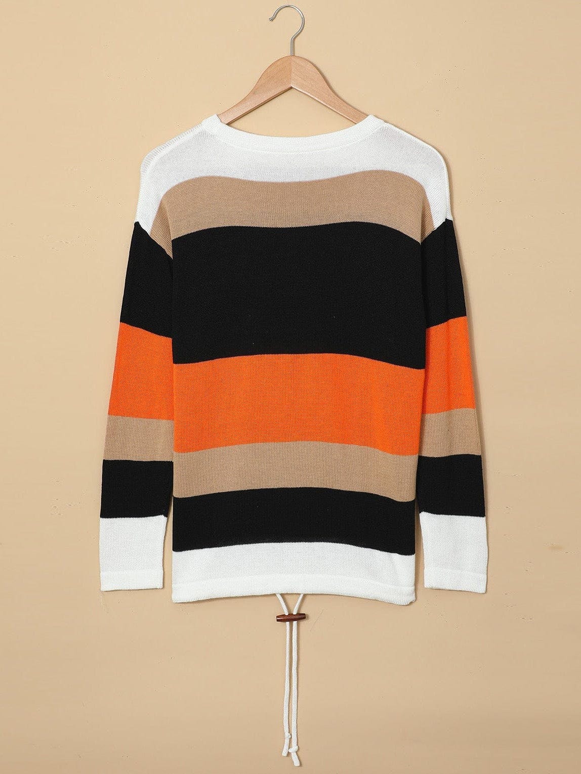 Multicolor Striped Round Neck Long Sleeve T-Shirt