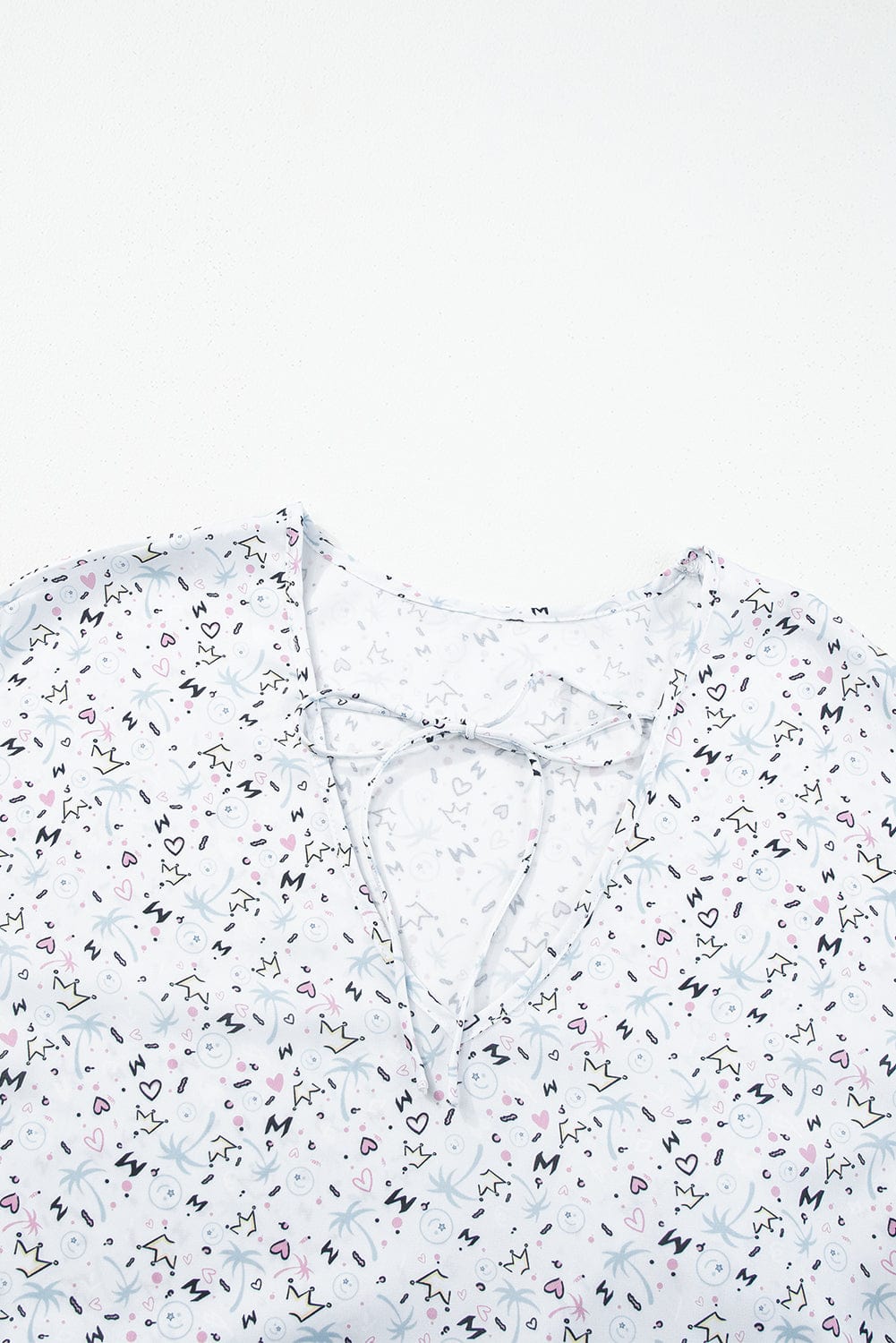 Multicolored Print V-Neck Flowy Split Sleeve Maxi Dress