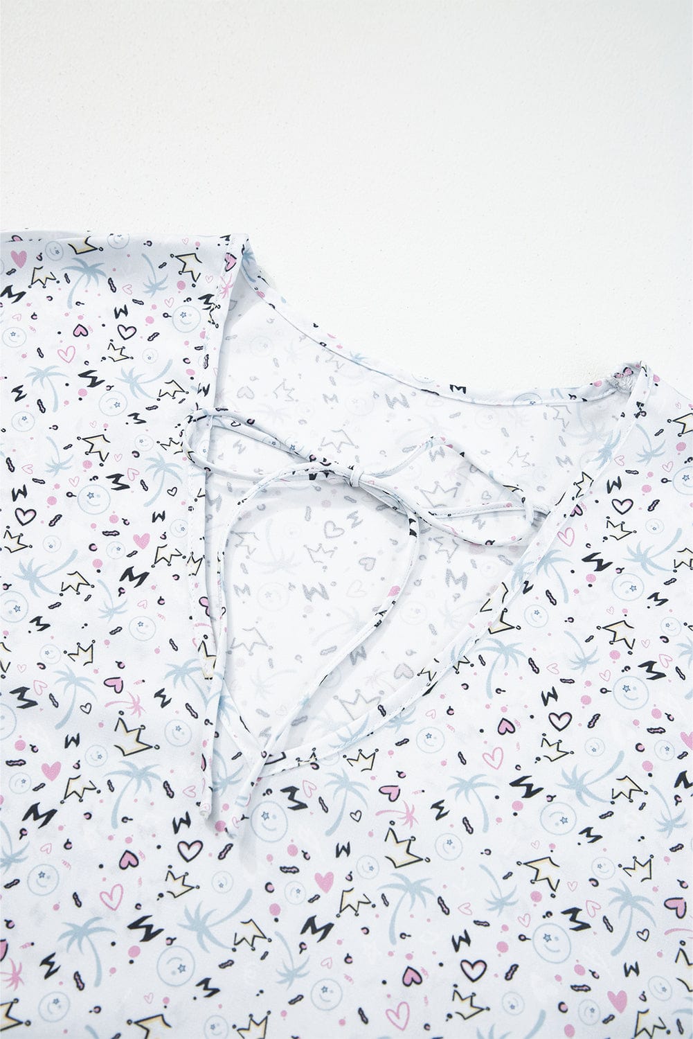 Multicolored Print V-Neck Flowy Split Sleeve Maxi Dress