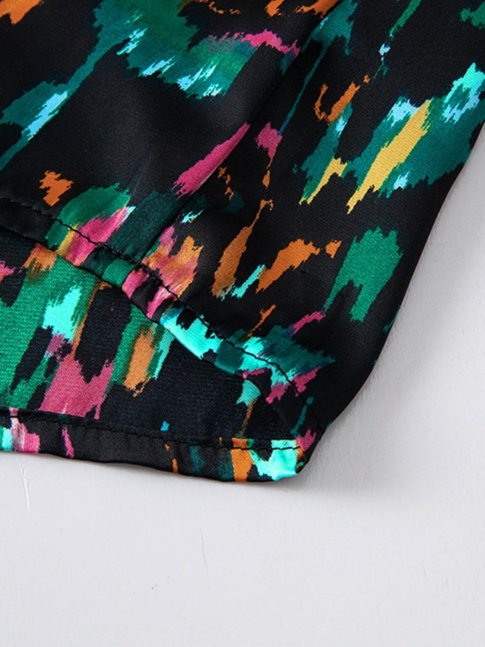 Multicolour Ruffle Sleeve Abstract Print Blouse