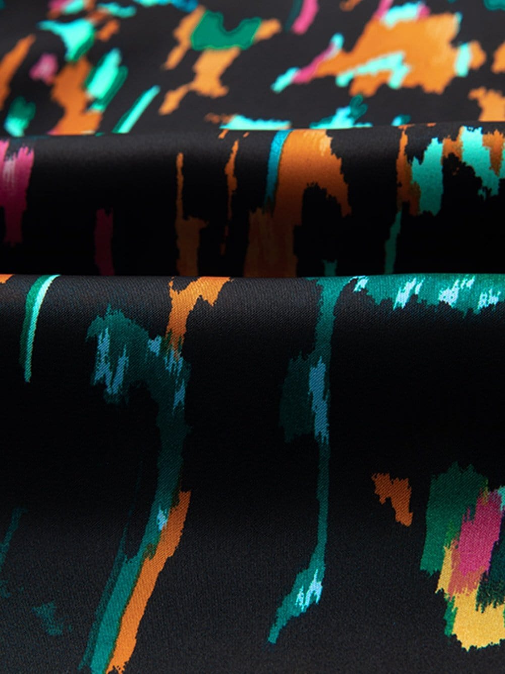 Multicolour Ruffle Sleeve Abstract Print Blouse