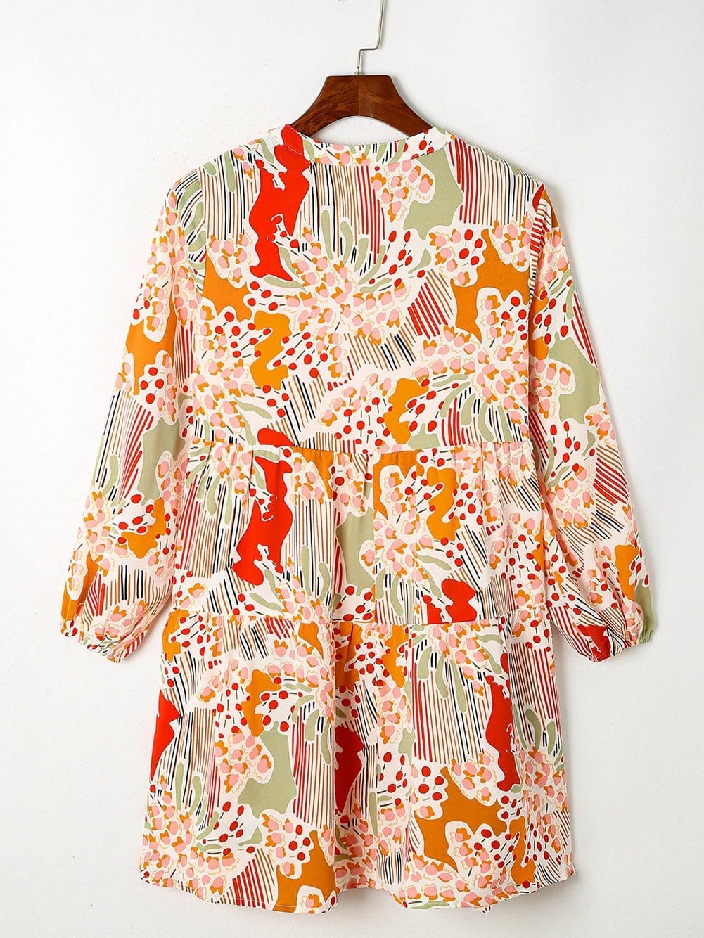 Multicolour V-Neck Lace Detail Summer Shift Dress