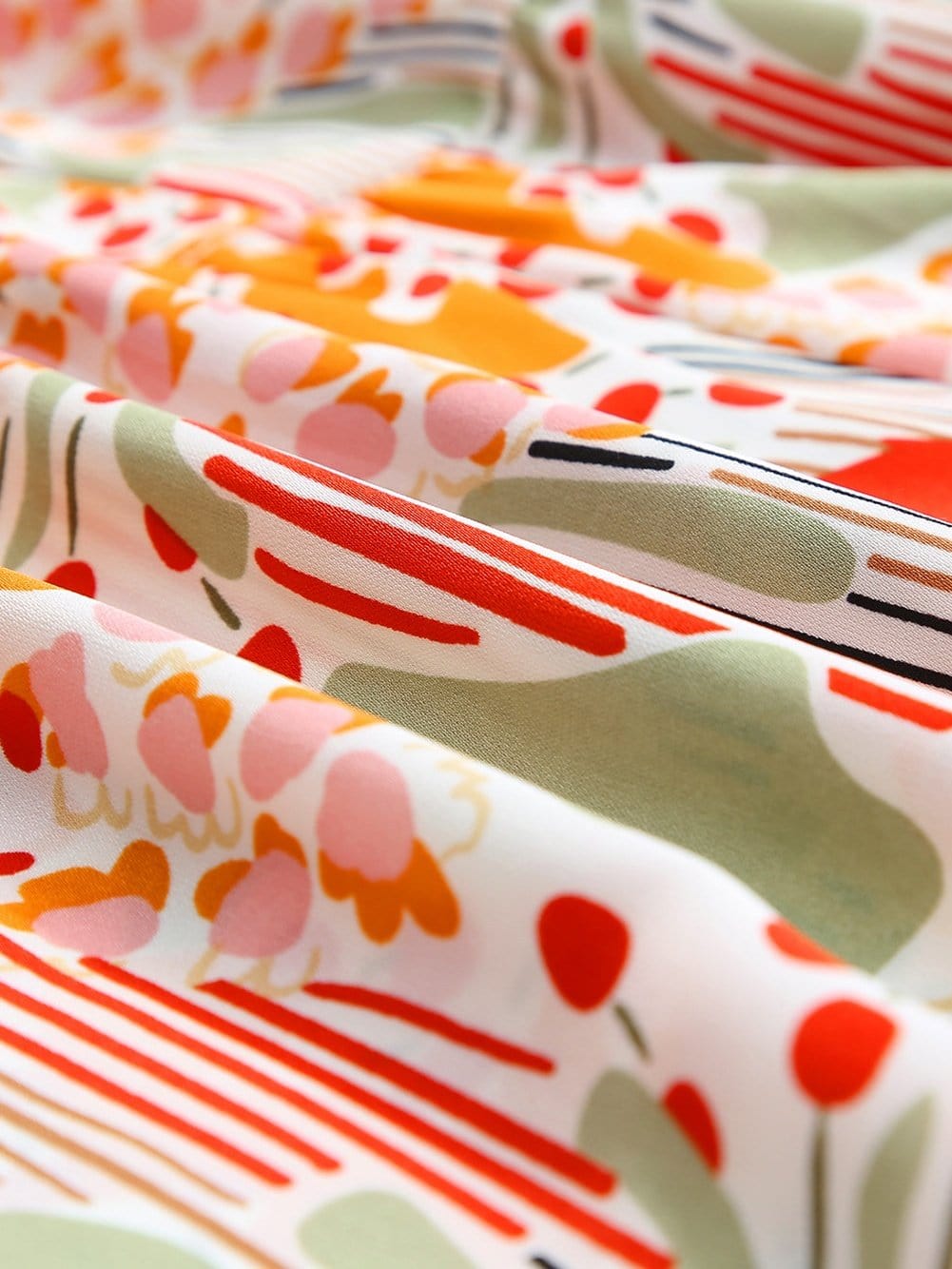 Multicolour V-Neck Lace Detail Summer Shift Dress