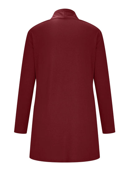 Women's Cardigan Sweater Open Front Ribbed Knit Knit Pocket Summer Fall Outdoor Daily Weekend Stylish Casual Soft Long Sleeve Solid Color Black White Wine S M L