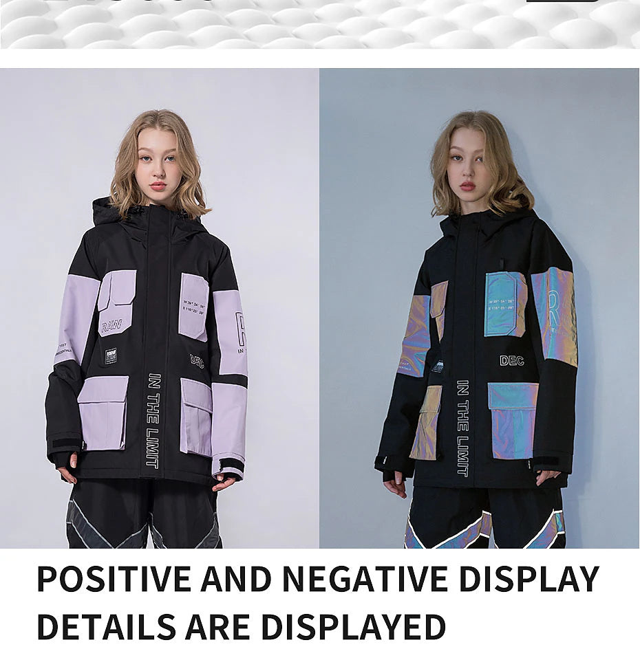 Men's Women's Ski Jacket Outdoor Winter Thermal Warm Reflective Waterproof Windproof Jacket for Snowboarding Ski Winter Sports