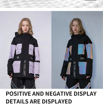Men's Women's Ski Jacket Outdoor Winter Thermal Warm Reflective Waterproof Windproof Jacket for Snowboarding Ski Winter Sports