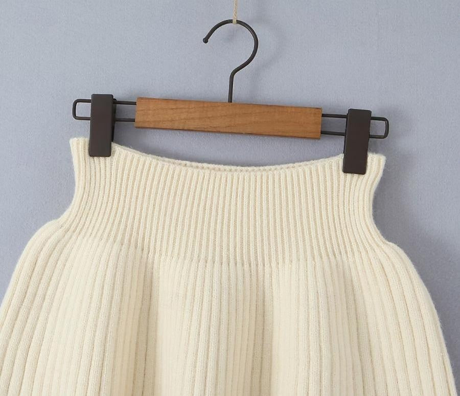 Set with Cropped Turtleneck Sweater Knitted Mini Skirt 2 PCS Sexy Cute Y2K Casual Daily Outfits