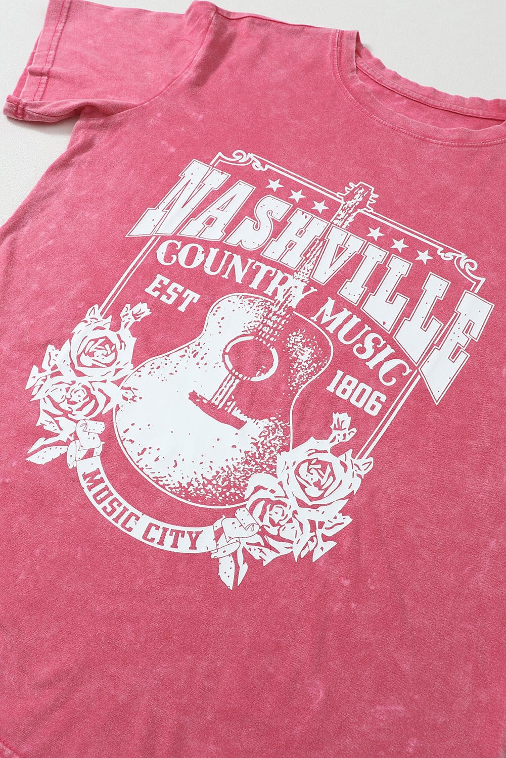 Nashville Vibes Red Graphic Tee for Music Lovers