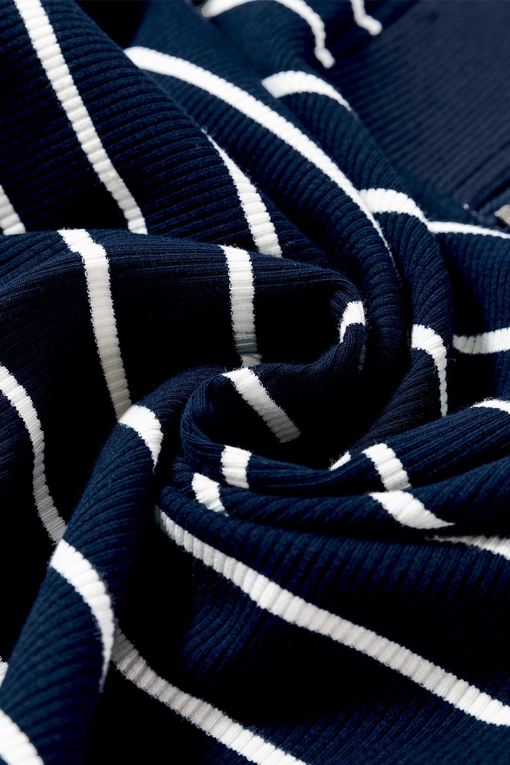 Nautical Striped Quarter Zip Collared Mini Dress with Cap Sleeves