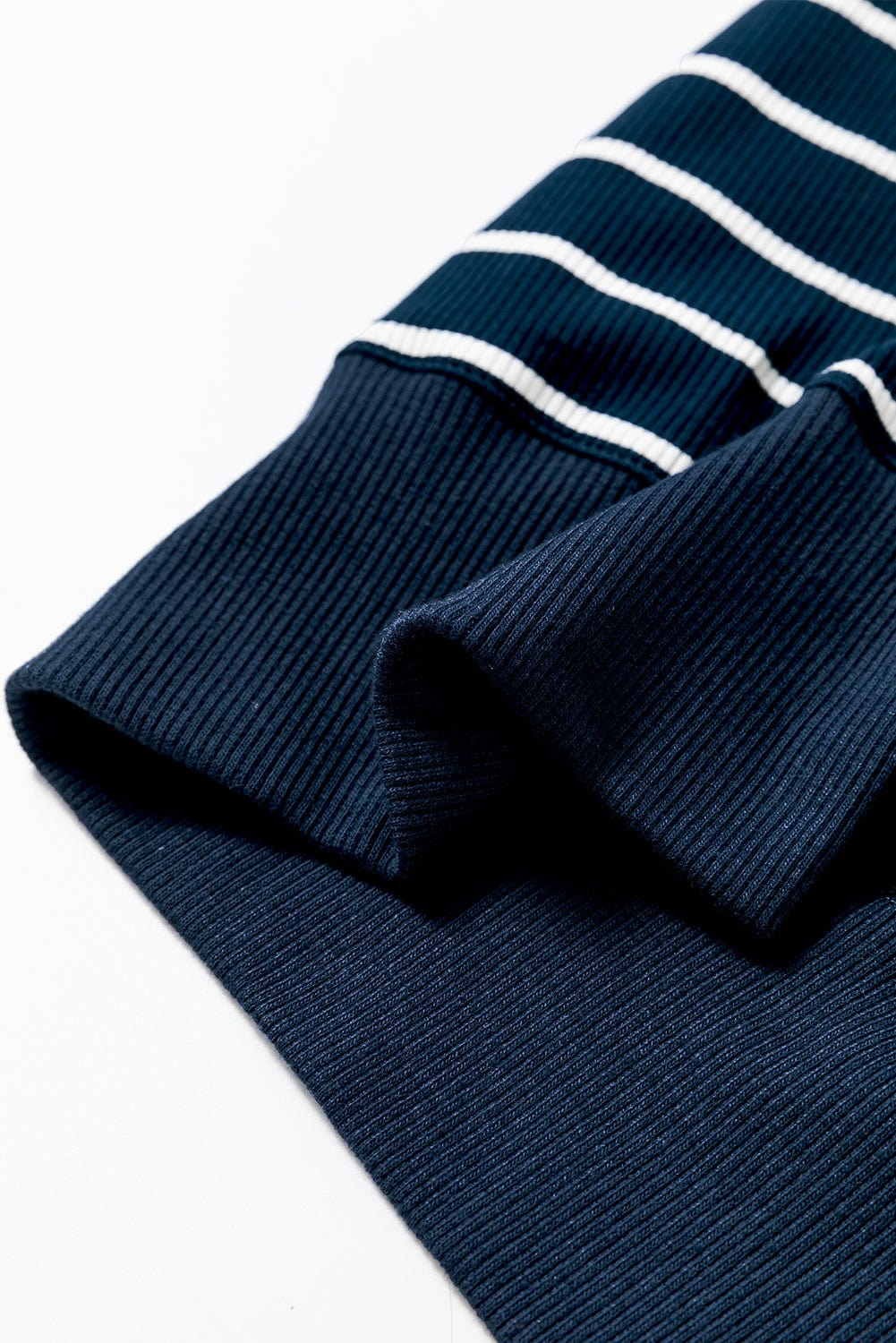 Nautical Striped Quarter Zip Collared Mini Dress with Cap Sleeves