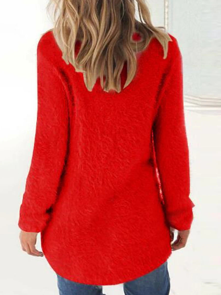 Women's Pullover Sweater Jumper Crew Neck Ribbed Knit Cotton Oversized Fall Winter Outdoor Daily Going out Stylish Casual Soft Long Sleeve Solid Color Lake blue ArmyGreen Black S M L