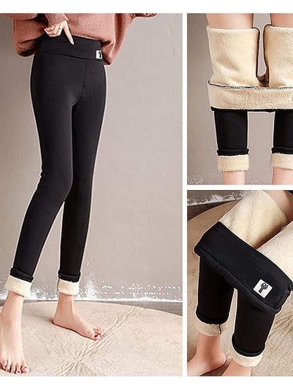 Fleece Lined Leggings For Women high elastic warm thick soft skinny high waisted Yoga Pants Winter Workout integrative for plus size - LuckyFash™