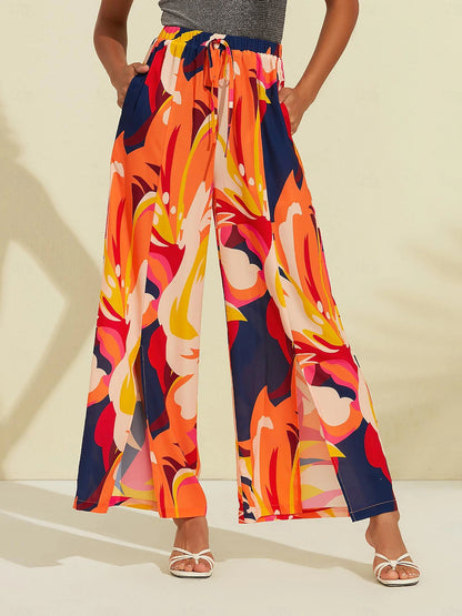 Chiffon Wide Leg Beach Pants