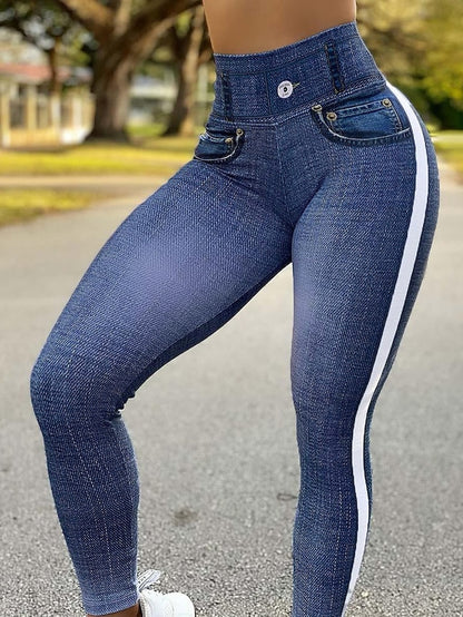 Women's Jeans Normal Denim Solid Color Light Blue Black Fashion High Waist Ankle-Length Casual Weekend