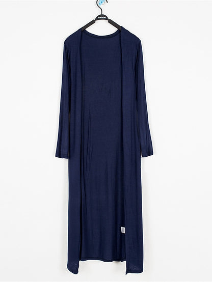 Women's Cardigan Sweater Open Front Ribbed Knit Modal Oversized Summer Fall Long Daily Going out Weekend Stylish Casual Soft Long Sleeve Solid Color Black White Yellow One-Size