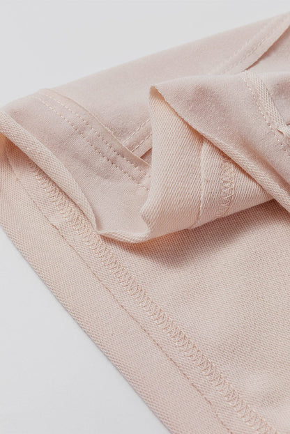 Oatmeal Crew Neck Shift Mini Dress with High Waist Detail