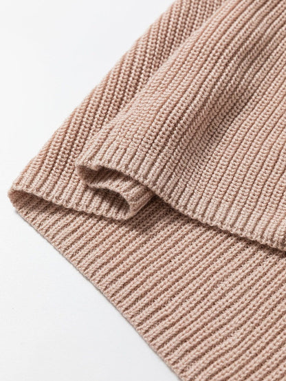 Oatmeal High Neck Sleeveless Knit Sweater Vest