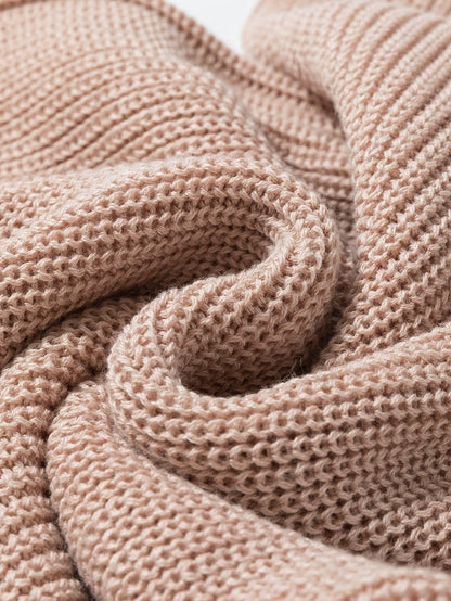 Oatmeal High Neck Sleeveless Knit Sweater Vest