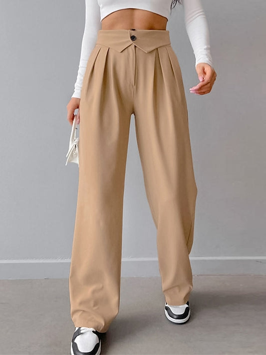 Women's Dress Pants Spandex Plain Grey Black Elegant High Waist Full Length Office / Career Street Fall Winter