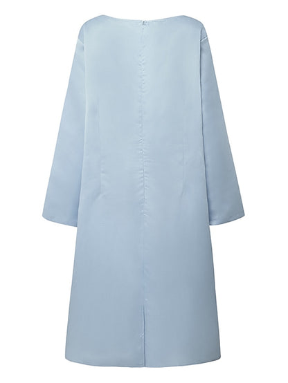 Women's Lace Dress Dress Set Midi Dress Purple Pink Yellow Light Blue Gray Long Sleeve Pure Color Lace Hollow Out Spring Fall Crew Neck Elegant Party Spring Dress 2023 S M L XL XXL 3XL 4XL 5XL - LuckyFash™