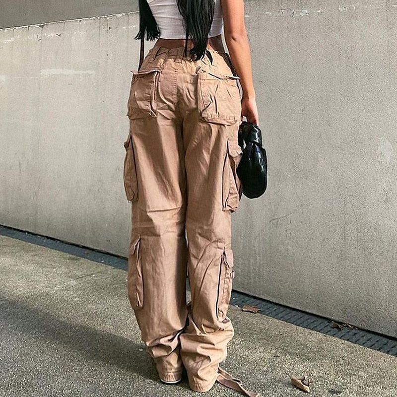 Women's Cargo Pants Normal Cotton Blend Plain Maillard Black Green Fashion Mid Waist Full Length Office Autumn / Fall