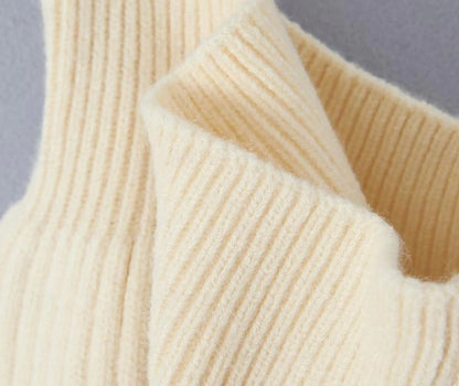 Set with Cropped Turtleneck Sweater Knitted Mini Skirt 2 PCS Sexy Cute Y2K Casual Daily Outfits