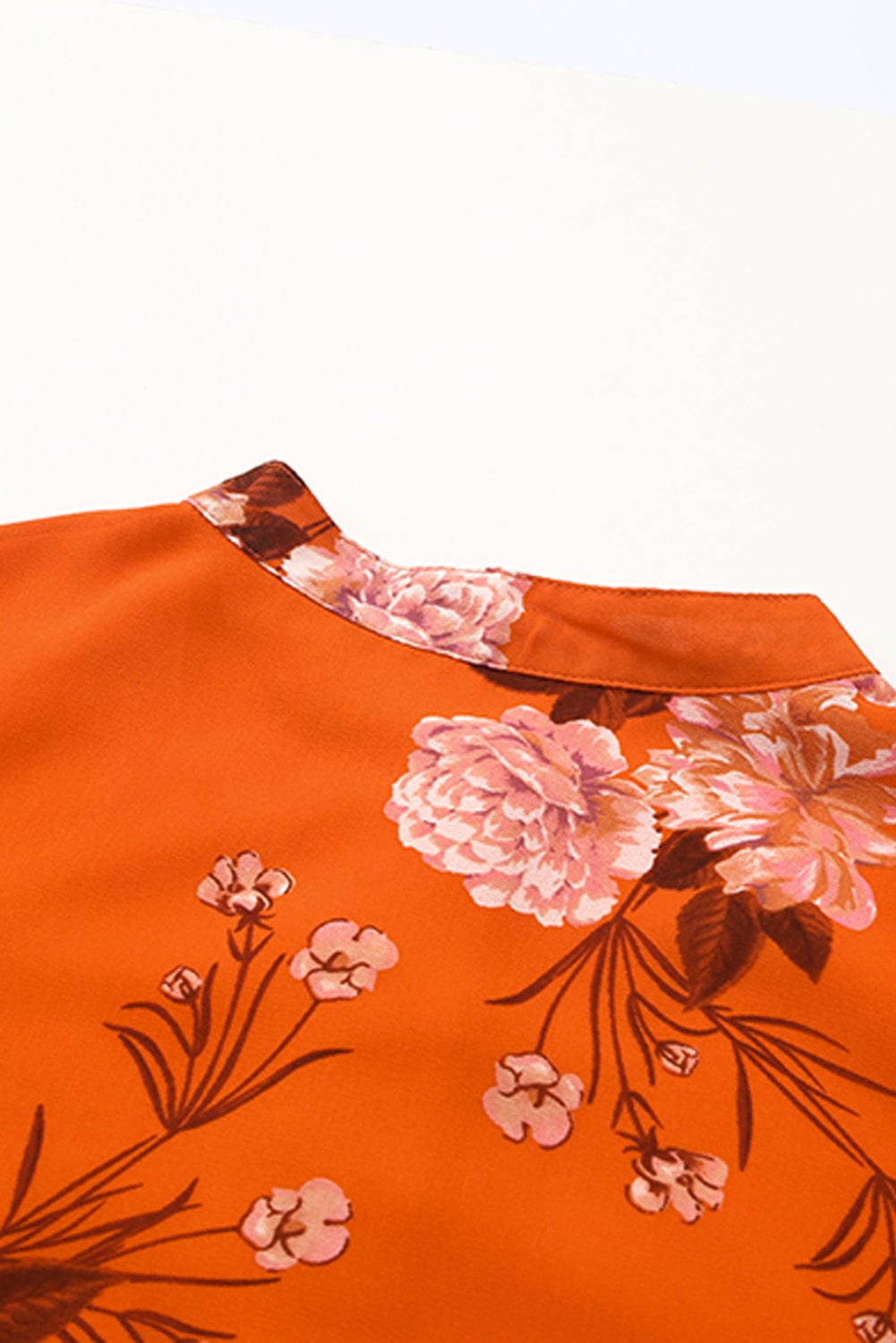 Orange Blooms Drawstring Mini Dress
