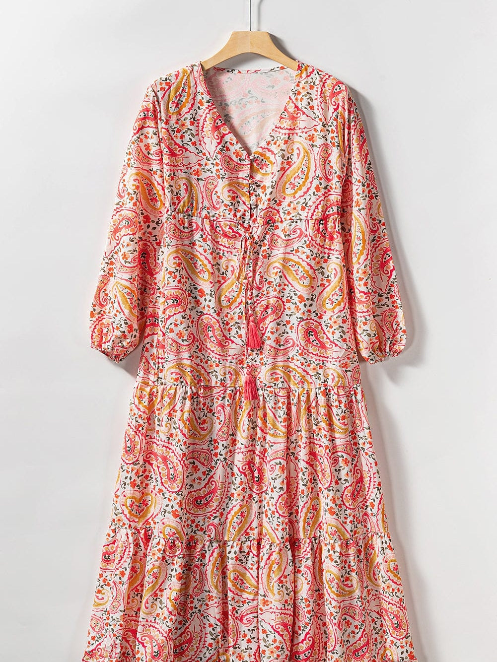 Orange Paisley Boho Maxi Dress for Vacation Vibes