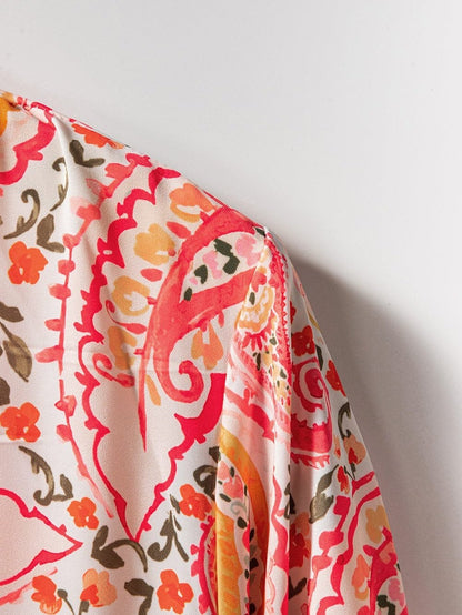 Orange Paisley Boho Maxi Dress for Vacation Vibes