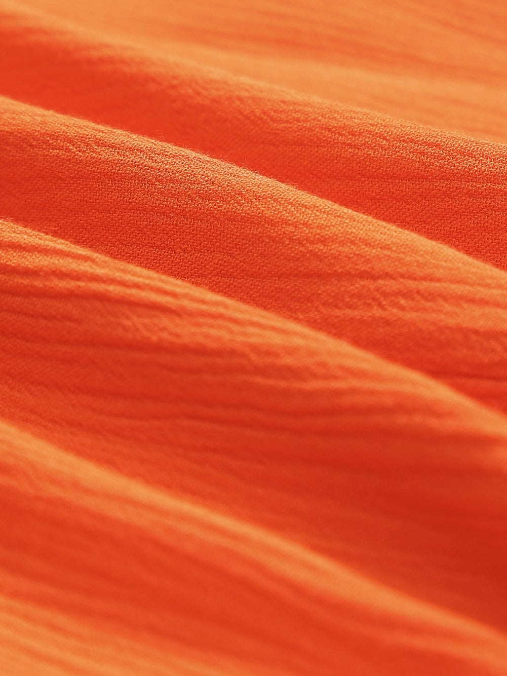 Orange Smocked Waist Tiered Wide Leg Pants